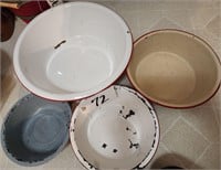 (4) Graniteware Bowls