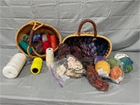 2 Baskets of Thread & Yarn