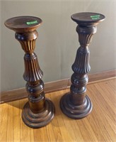 Large wood candleholders/plant stands