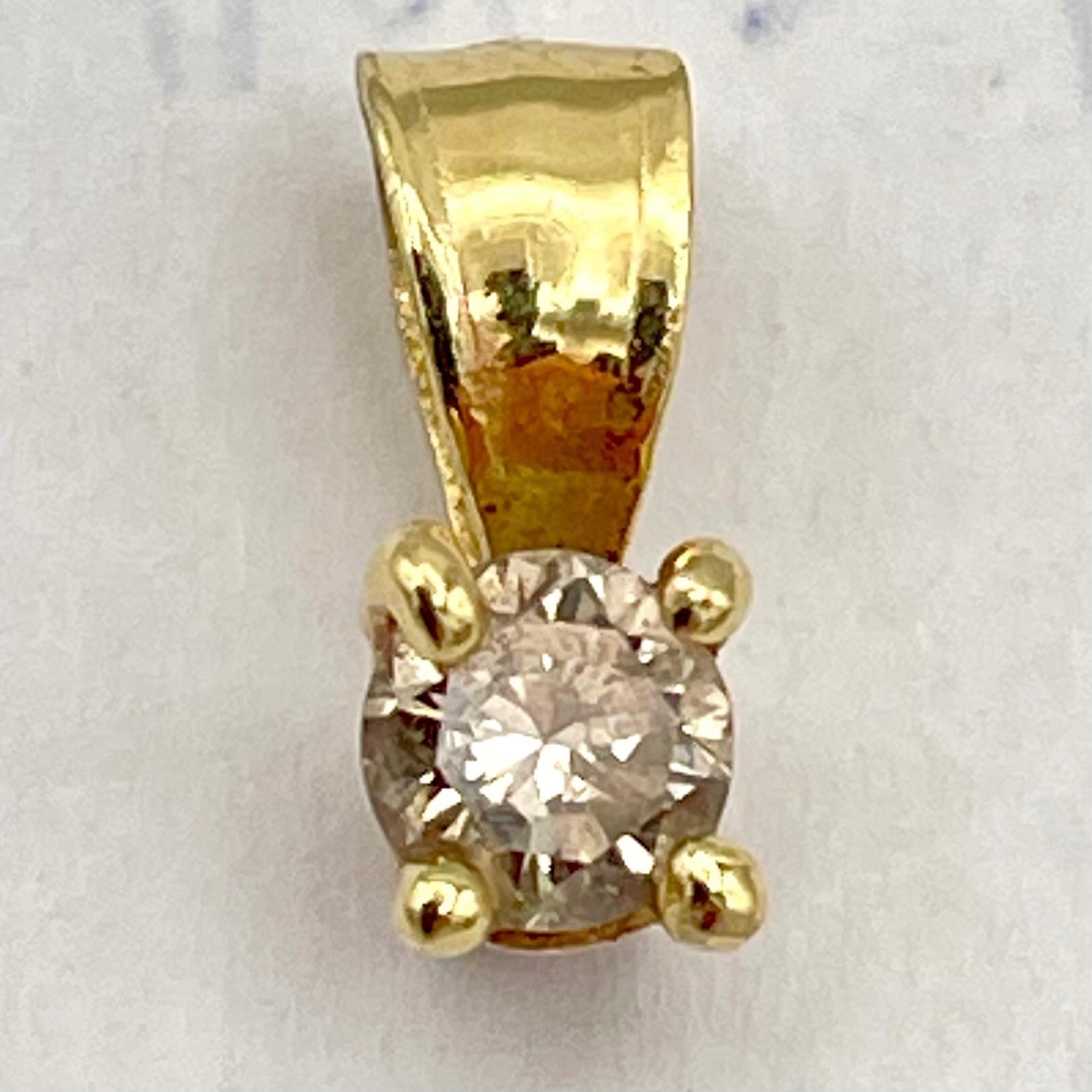 14K Gold Diamond Pendant