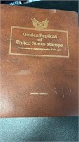 Golden Replicas of US Stamps Collection in binder