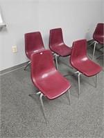4 vintage plastic classroom chairs