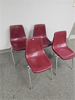 4 vintage plastic classroom chairs