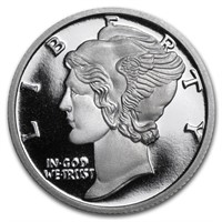 1/10 Oz Silver Round (mercury Dime)