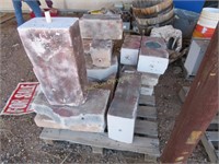 Pallet of Light Block, piped for fountain project
