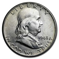 1948-1963 Franklin Half Dollar Au (random)