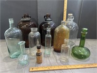 Large lot of vintage and antique bottles