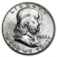 1962-d Franklin Half Dollar Bu