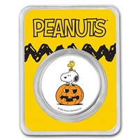 Snoopy Woodstock Jack-o-lantern 1oz Colored Silver