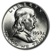 1959-d Franklin Half Dollar Bu