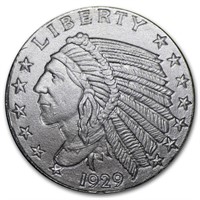 1/10 Oz Silver Round - Incuse Indian