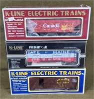 3 - K-Line O Gauge Train Cars