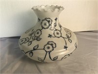 Large Kerosene Lamp Shade Blue Floral