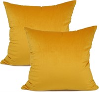 $11  2-pack Velvet Pillow Covers  Gold  18'x18'