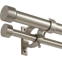 Brushed Nickel Double Curtain Rods 72 to 144