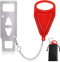 Portable Door Lock  Multi-Size Travel Lock  Red