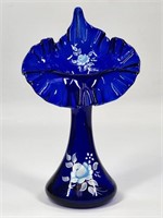 FENTON HAND PAINTED COBALT BLUE JACK IN THE PULPIT