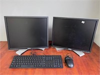 2 Dell Monitors w/1 Dell keyboard