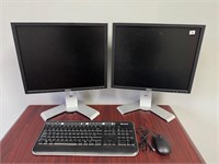 2 Dell Monitors w/1 Microsoft Keyboard
