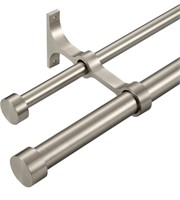 Double Curtain Rods with Aluminum End Cap and