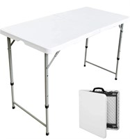 4ft Bi-Fold Folding Table Portable Plastic Indoor