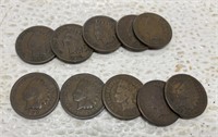 10 Indian Head Pennies