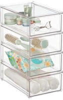 mDesign Plastic Stackable Bathroom Storage