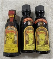 3 Kahlua Whiskey Airplane Bottles