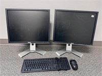 2 Dell Monitors and 1 Dell keyboard