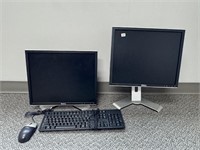 2 Dell Monitors and 1 Dell keyboard