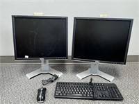 2 Dell Monitors and 1 Dell keyboard