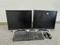 2 Dell Monitors and 1 Dell keyboard