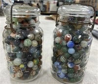 2 Quart Jars of Marbles