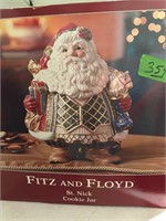 Fitz & Floyd St Nick cookie jar in box