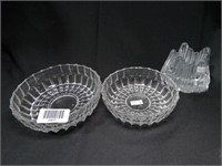 2 Clear Fostoria Bowls / Candle Holder