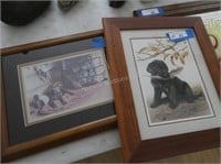 2 framed dog prints - Amy Brackenbury & another =