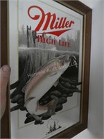 Miller beer mirror - "Rainbow Trout Wisconsin" -