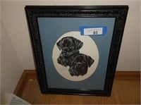 Dog print signed "Cruwys 2078/5000" - 16" x 13"