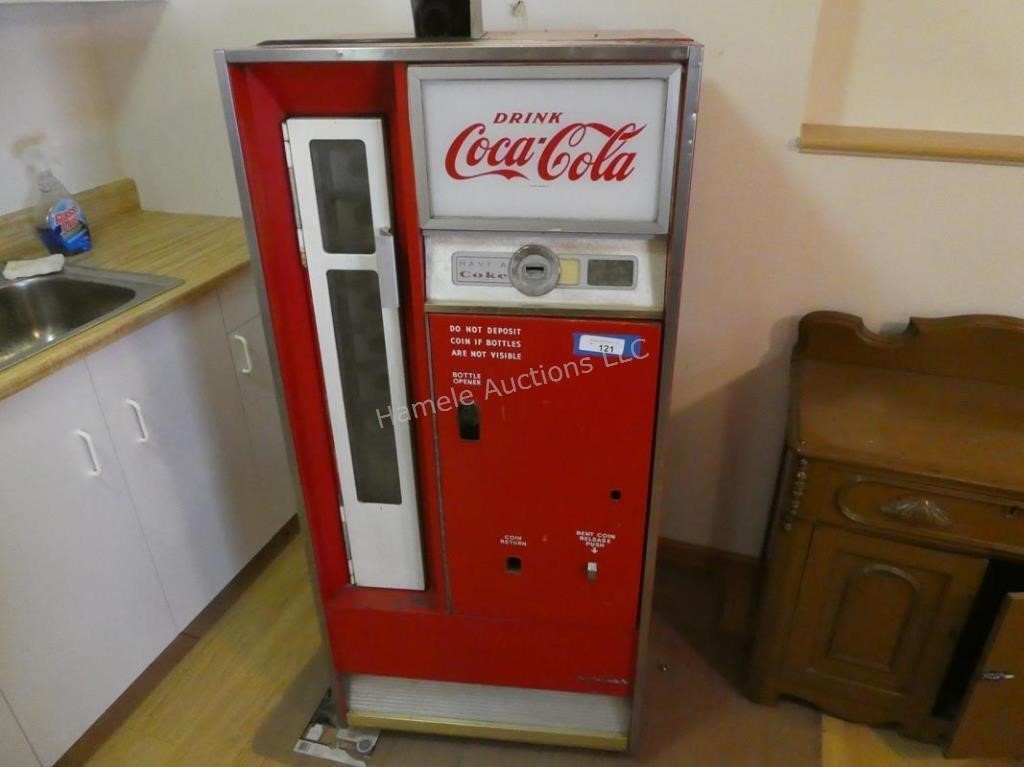 Vintage Coca-Cola coin-op dispenser machine - 56"