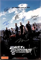 Paul Walker Autograph Fast Furious 6 Poster