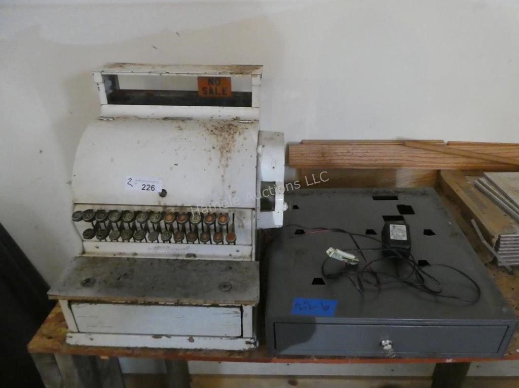 2 items - cash register and money drawer - as is c