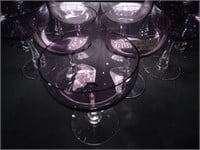 11 Purple / Clear Fostoria Crystal Stemmed Glasses