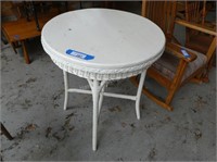 Antique wicker table - 26" diameter - 32" high