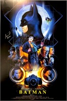 Autograph Batman Returns Michael Keaton Poster