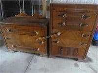 2 vintage dressers - finish wear - missing mirror