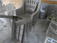 Vinyl yard furniture - 6 chairs and table