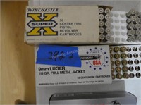 2 partial boxes ammo - 9mm and 38 special