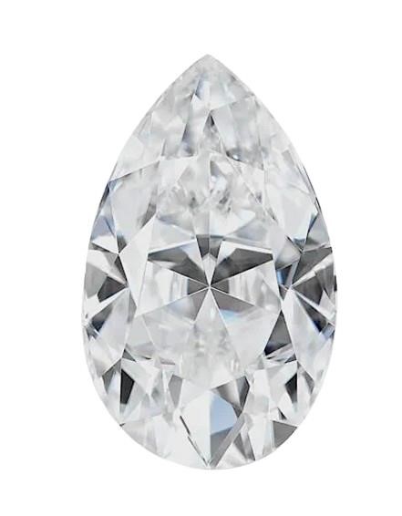 2.0ct Unmounted Pear Cut Moissanite Diamond