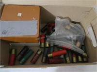 Loose assorted 12 ga. shells and shell boxes