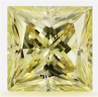 2.0ct Princess Cut Yellow Moissanite Diamond